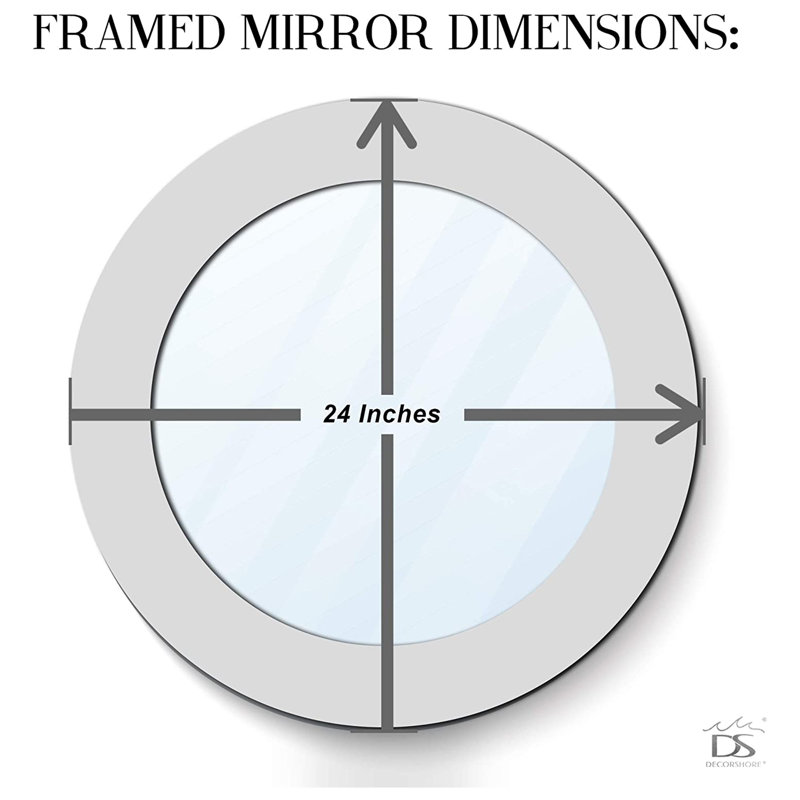 Artisan Silver Mosaic 24'' Round Wood & Glass Wall Mirror