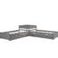 Lit plateforme gris simple en L avec bureau, lit gigogne et tiroirs - pour une utilisation à long terme dans la chambre à coucher, les tiroirs, le lit gigogne et le bureau-129631075