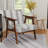 24.61" Wide Mid Century Upholstered Accent Chair, Wide Back Armchair with Solid Wood Leg-1433418817