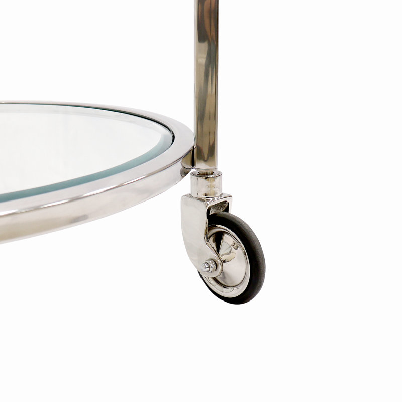 Chariot-bar en acier inoxydable et verre Blake