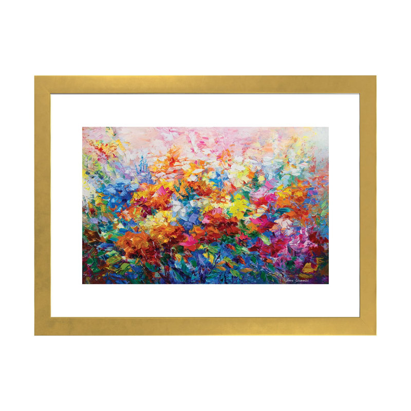 «Summer Glory» par Leon Devenice - reproduction imprimée, Papier doré, H 16 po x l 24 po x P 1 po