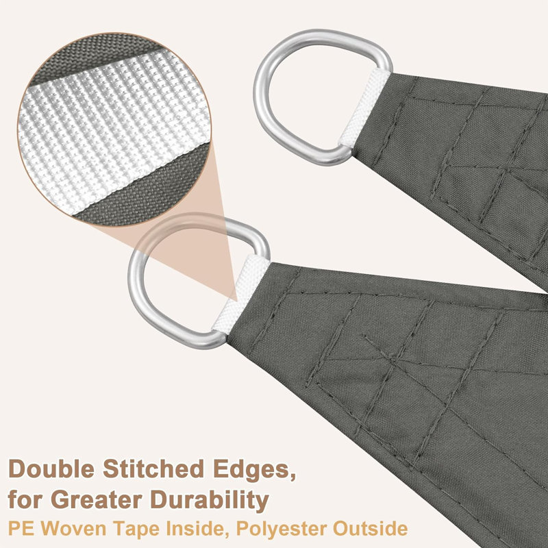 Bryniah 6m x 4m Rectangle Shade Sail, Dark grey