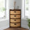 Armoire de coin, tiroir en bois massif, 4 tiroirs, pour petits espaces, noyer