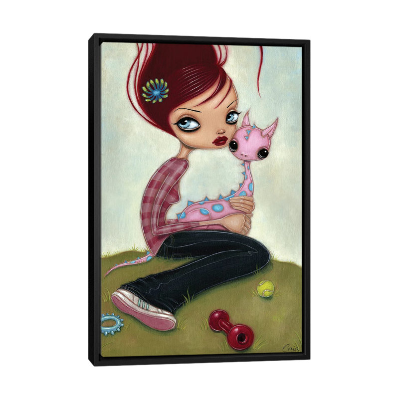 « new pet », impression sur toile, H 26 po x l 18 po x P 1,5 po, Toile avec cadre noir, Pas de tapis