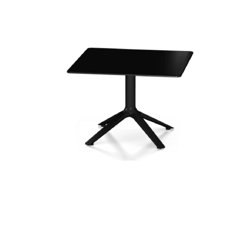 EEX Square Metal Outdoor Side Table , 27.5'' in. W 27.5'' in. D, Black