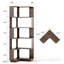 Ensemble de 2 bibliothèques à combinaison d'angle peu encombrantes 55 cm plus 80 cm de longueur couleur brun foncé-1250547994