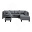 Canapé, chaise et repose-pieds 104,5 po, gris