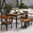 6-Person Dining Table Sets With Sliding Baskets And Benches