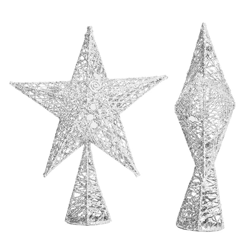 Metal Other Tree Topper, Silver, 30cm H x 20cm W x 20cm D