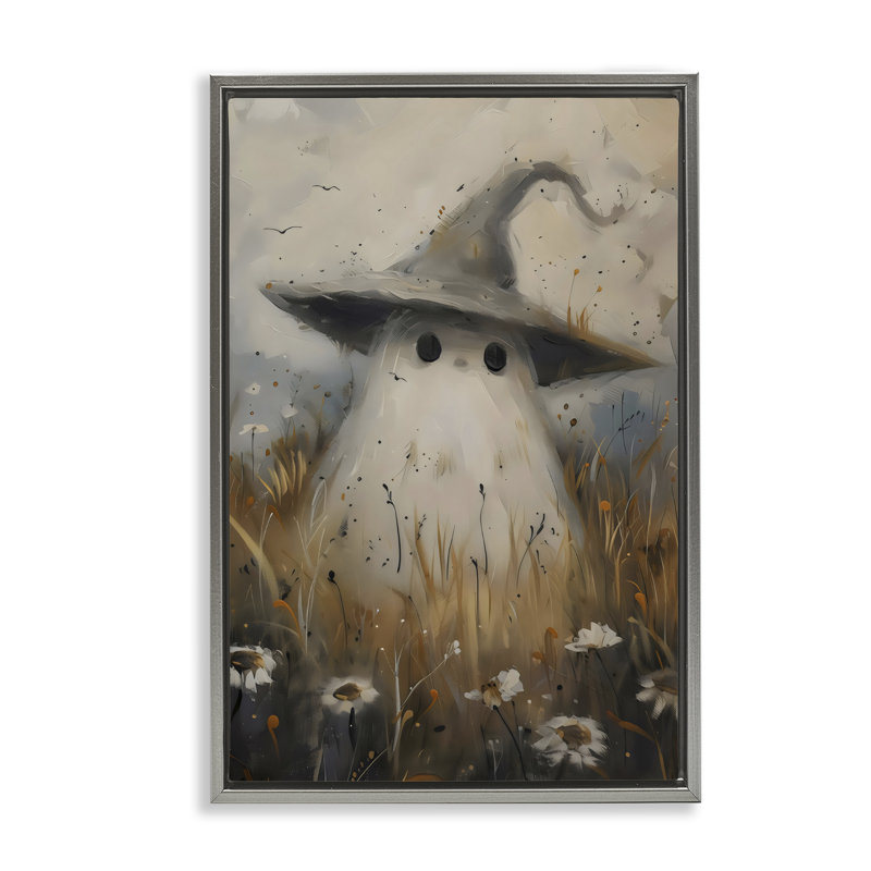 Cadre fantaisiste mignon dans un champ, design par Arlington Prints, H 25 po x l 17 po, Cadre flottant gris lustré