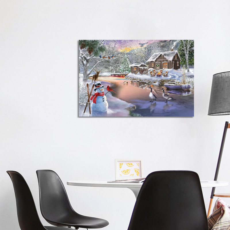 Winter Cabin II- Gallery-Wrapped Canvas Giclée, 26" H x 40" W