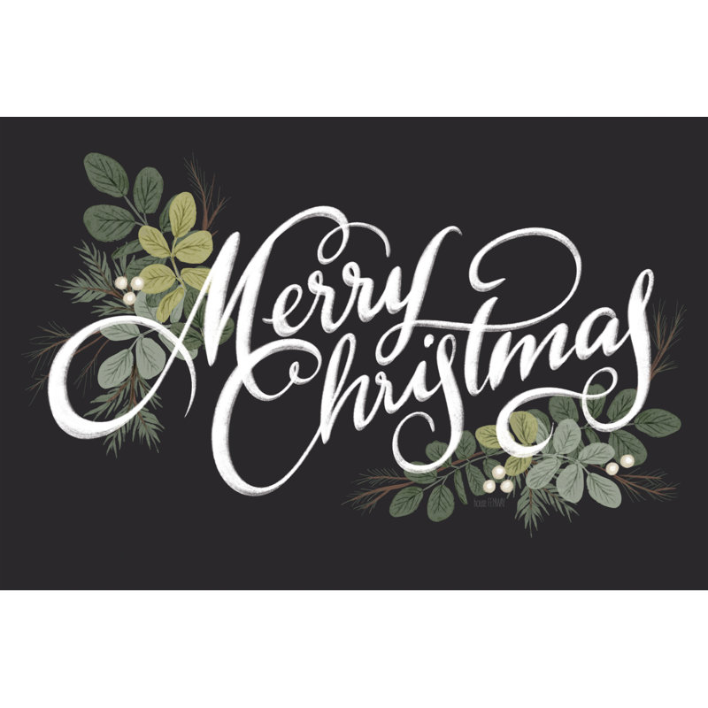 «Merry Christmas» par House Fenway, H 24 po x l 36 po, Impression sur toile sans cadre sans passe-partout