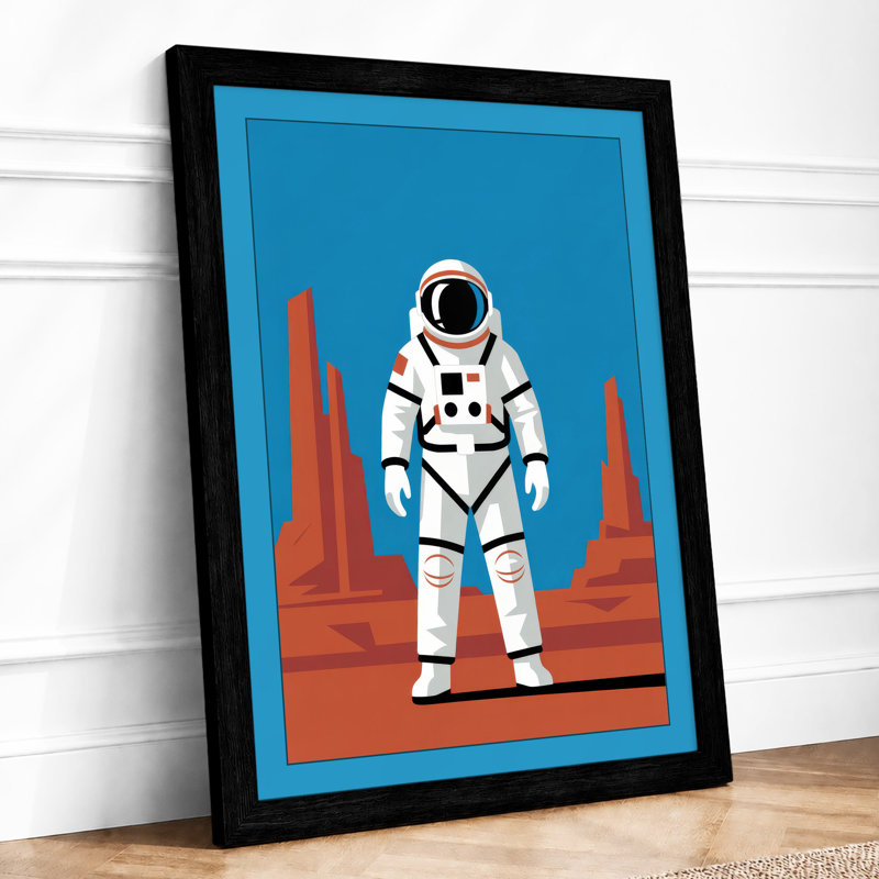 Astronaut in the Desert Modern - Framed Print, A3 - 42.0 x 29.7 cm, Black