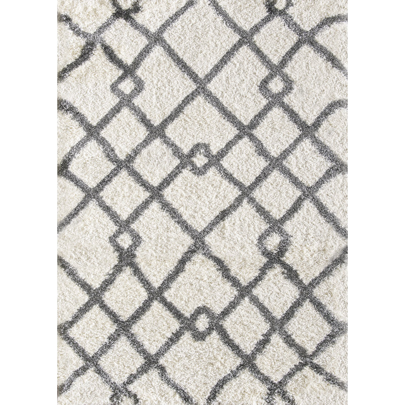 Tapis ivoire/gris clair Carrasquillo, Rectangle 9 pi 2 po x 12 pi 10 po
