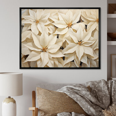 Éclat de poinsettia beige sur toile