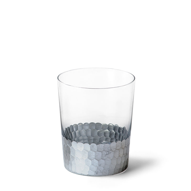 Vase à fleurs Hosley Argea Loral, argent, 4,25" H x 3,5" L x 3,5" D