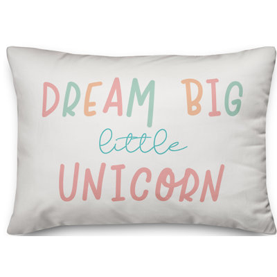  Dream Big Little Unicorn Lumbar Pillow