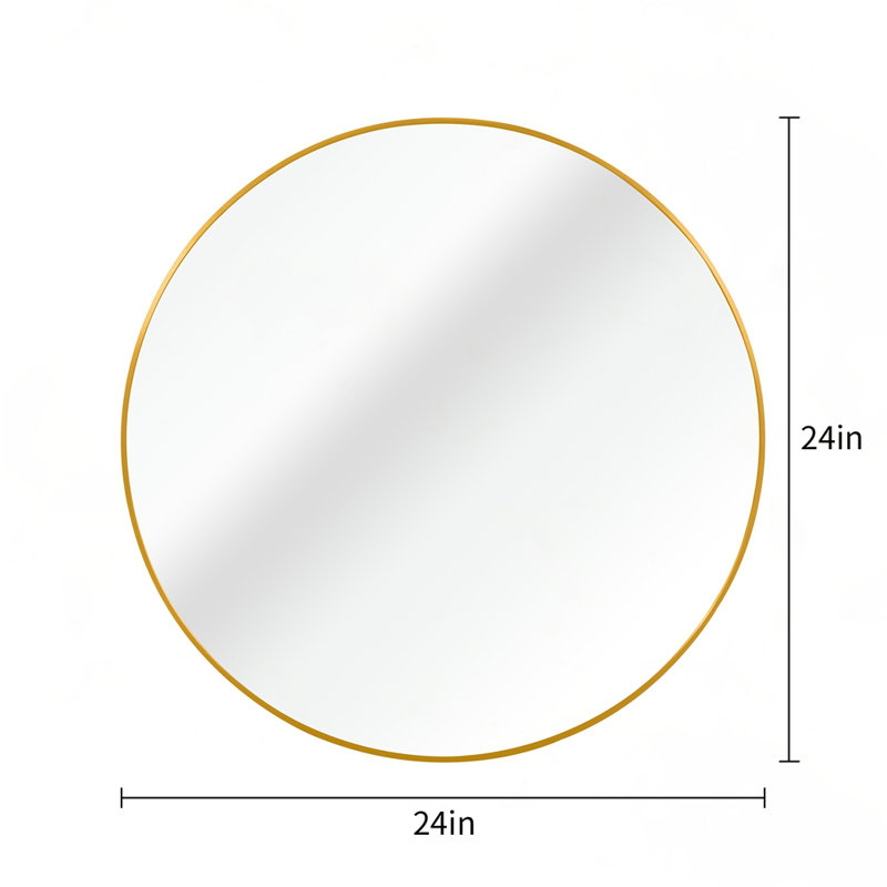 Miroir de salle de bain 24 po, Doré, 24 po x 24 po