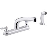 , 1.5 gpm Triton Bowe 1.8 gpm Kitchen Sink Faucet with 8-316 In. Swing Spout, Matching Finish Sidespray, Aerated Flow and Lever Handles