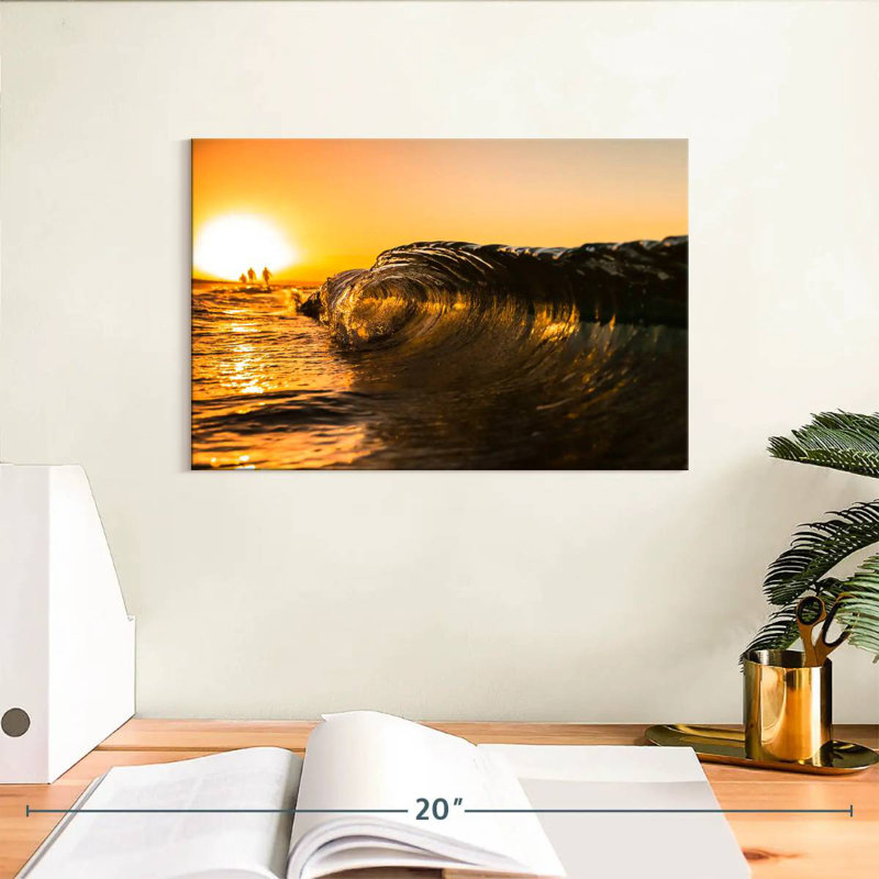 Gillard Golden Sunset - Vague de l'océan, H 8 po x l 12 po