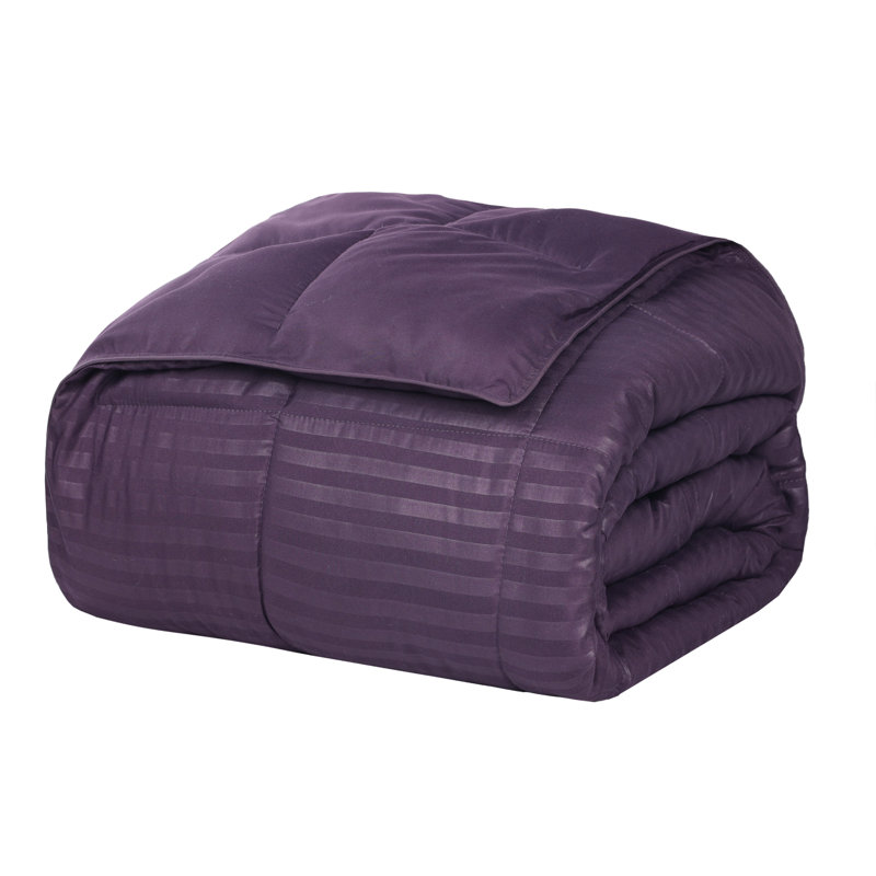 Couverture réversible en duvet synthétique toutes saisons , Prune, Très grand lit