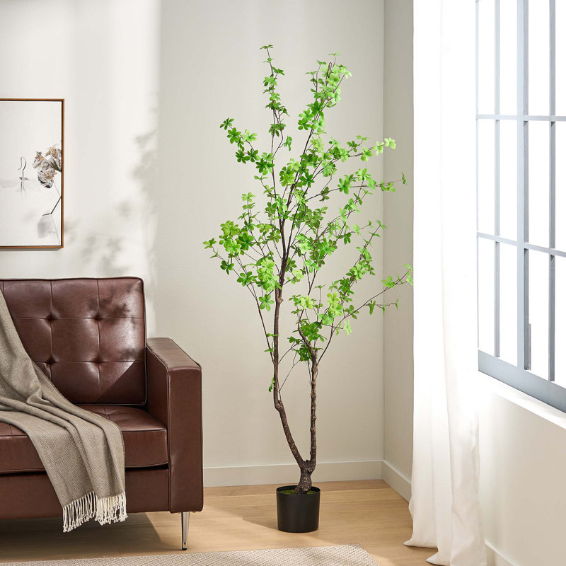 Arbre à feuilles 70,9 "avec pot artificiel - vert