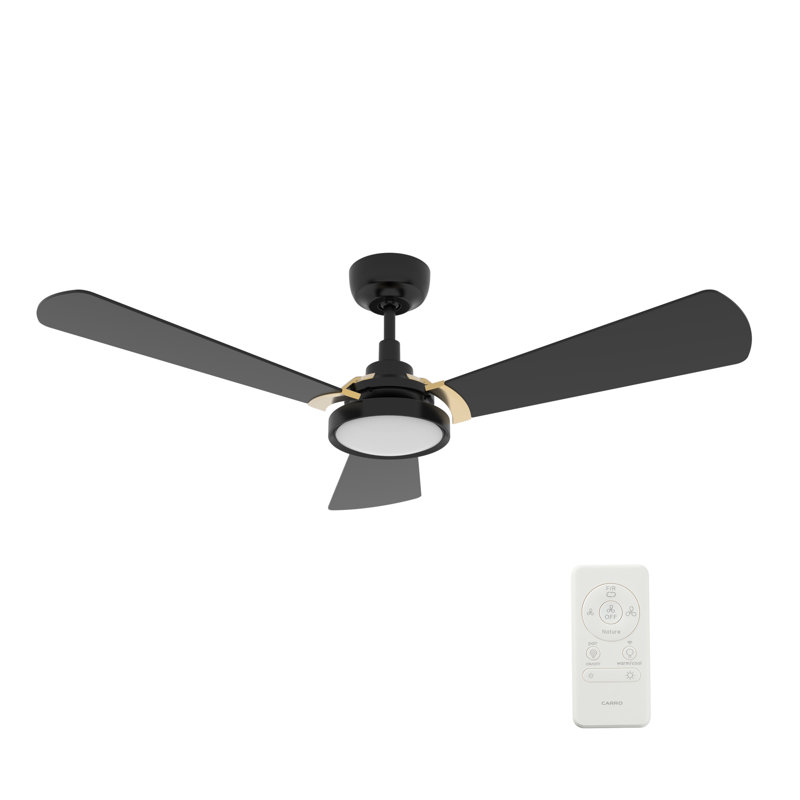 Veter 3 Blade LED Smart Standard Ceiling Fan with Remote Control and Light Kit Included