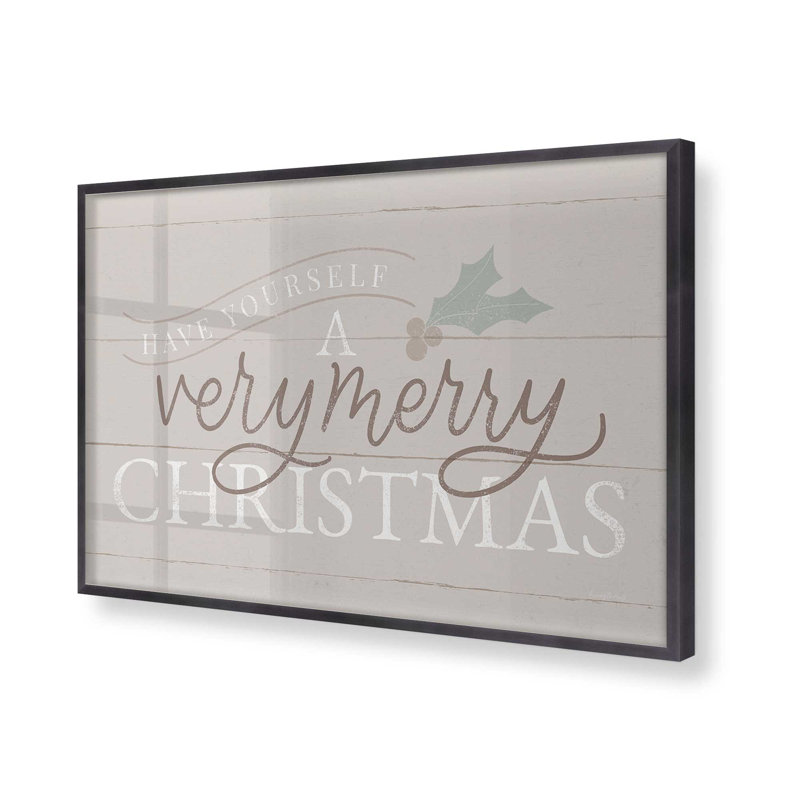 «Warm Holiday Wishes Print», Cadre simple en zinc patiné, H 12,25 po x l 15,25 po x P 1,25 po