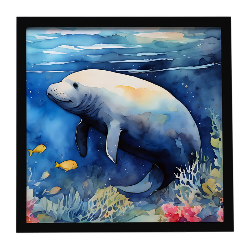 Manatee Framed Metal Print