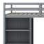 Lit mezzanine avec garde-robe, bureau et tablettes-916915661
