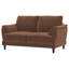 Style rétro avec revêtement rouille, dossier et siège lisses pour un espace paisible et confortable. Accoudoirs élégamment inclinés et rembourrés, coussins moelleux. Silhouette charmante.