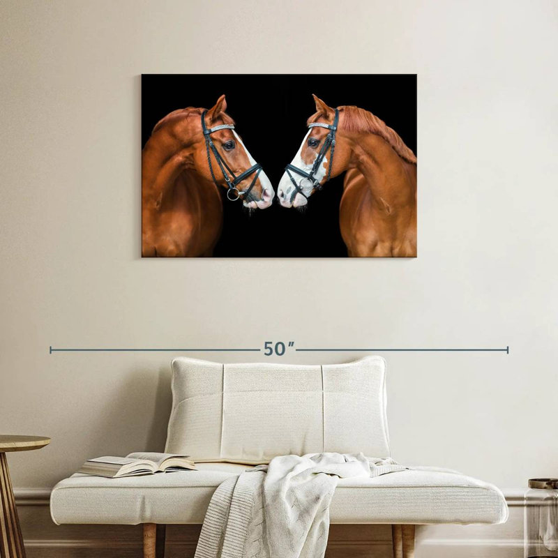 Brampt Nose To Nose Horses, 24" H x 36" W