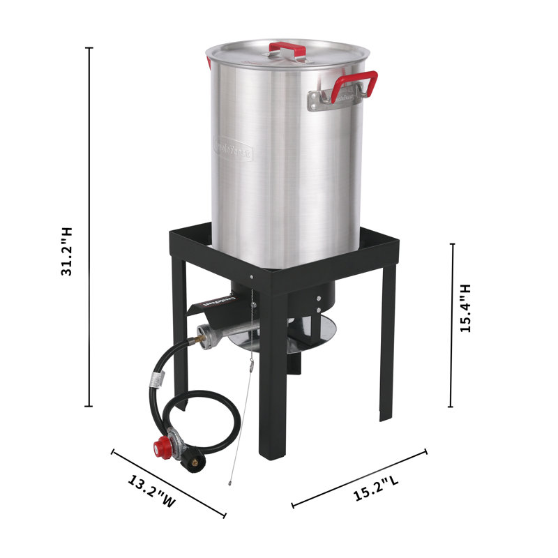 Premium Aluminum 30 Qt. Blue Turkey Fryer with Fish Boiler Steamer Kit