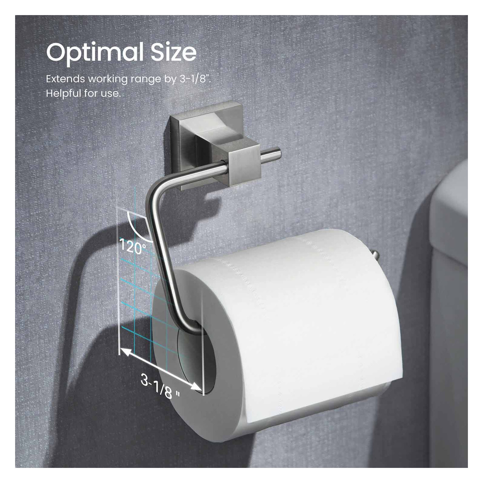 Cube Toilet Paper Holder, Brushed Nickel