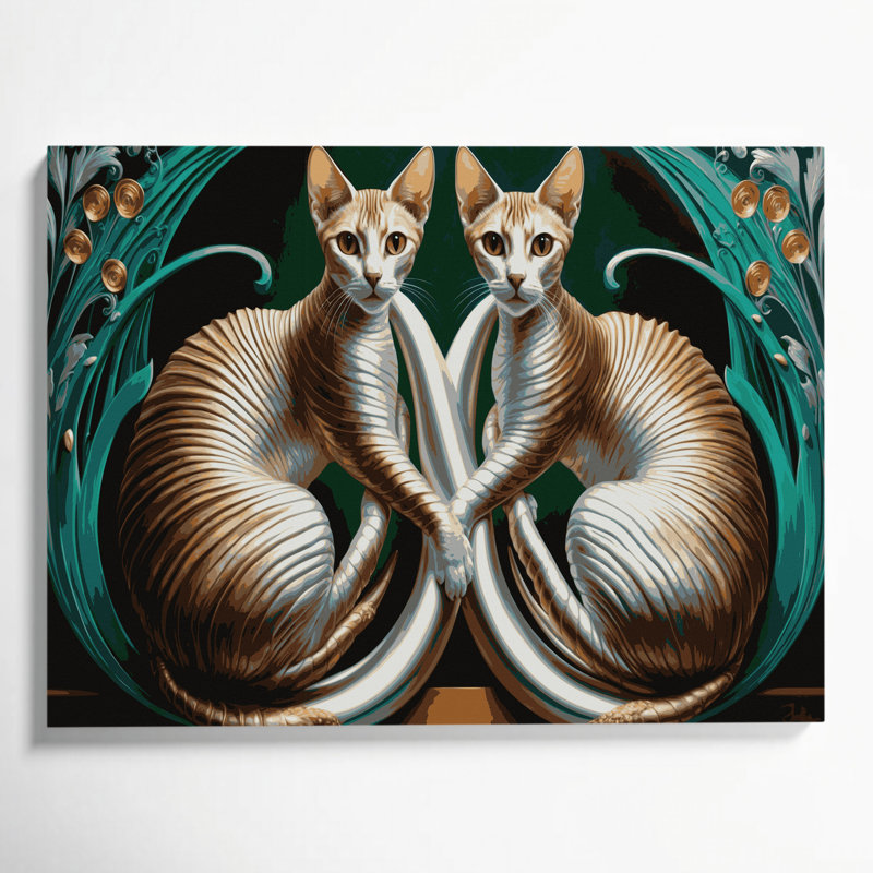 «Cats Cornish Rex Brown», art mural sur toile, H 12 po x l 18 po