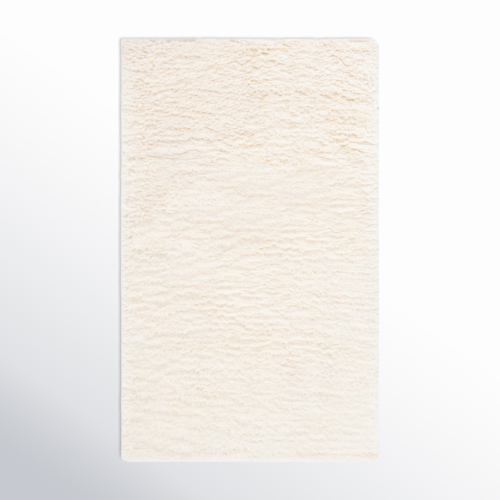 Abriel Ivory Solid Hand-Woven Wool Rug, Rectangle 8' x 10'