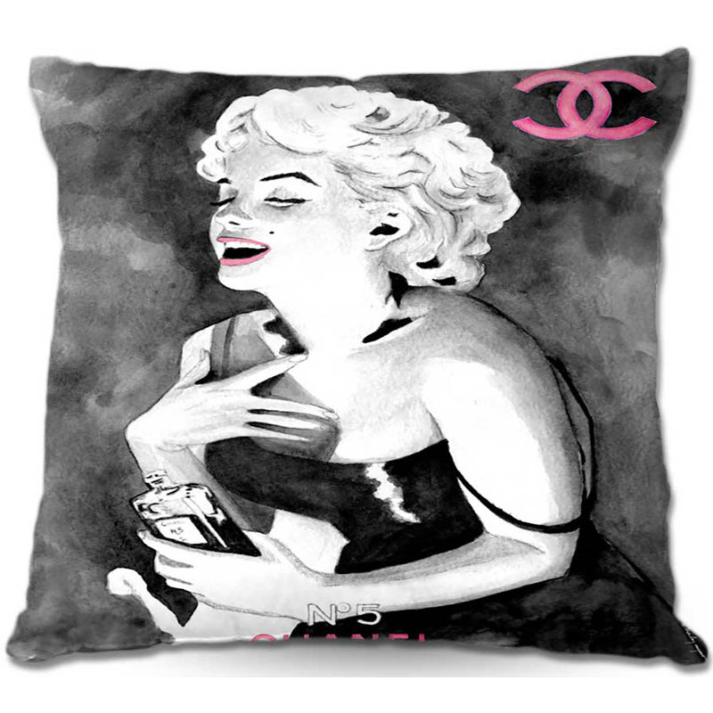  Coussin et housse de coussin carré en V Marilyn Monroe, 16 po x 16 po