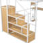 Lit mezzanine en métal blanc avec garde-robe, DEL et bureau intégrés - Maximisez l'espace et la fonctionnalité dans le bureau de votre chambre à coucher, le rangement et l'escalier pour créer un style fonctionnel-1373783252