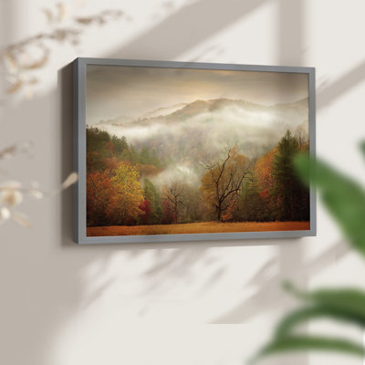 Étude de photographie brume d'automne - reproduction encadrée