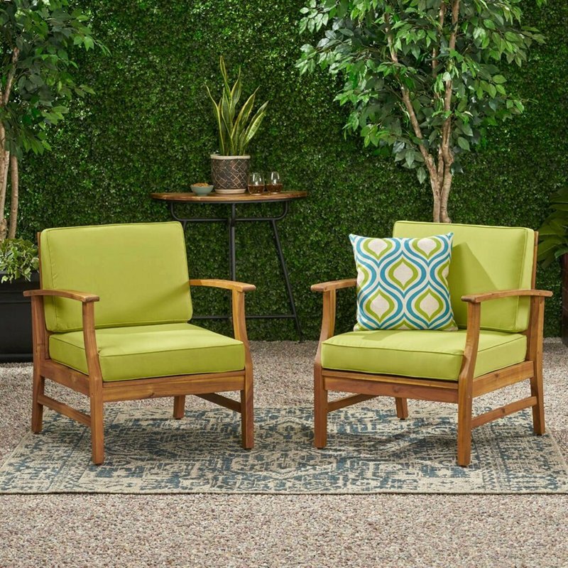 Ensemble de 2 chaises club Perla, vert, Vert
