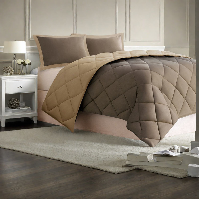 Ensemble de literie réversible confortable, microfibre de polyester, hypoallergénique