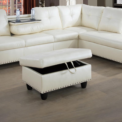 Tufted Storage Ottoman With Nailhead Trim