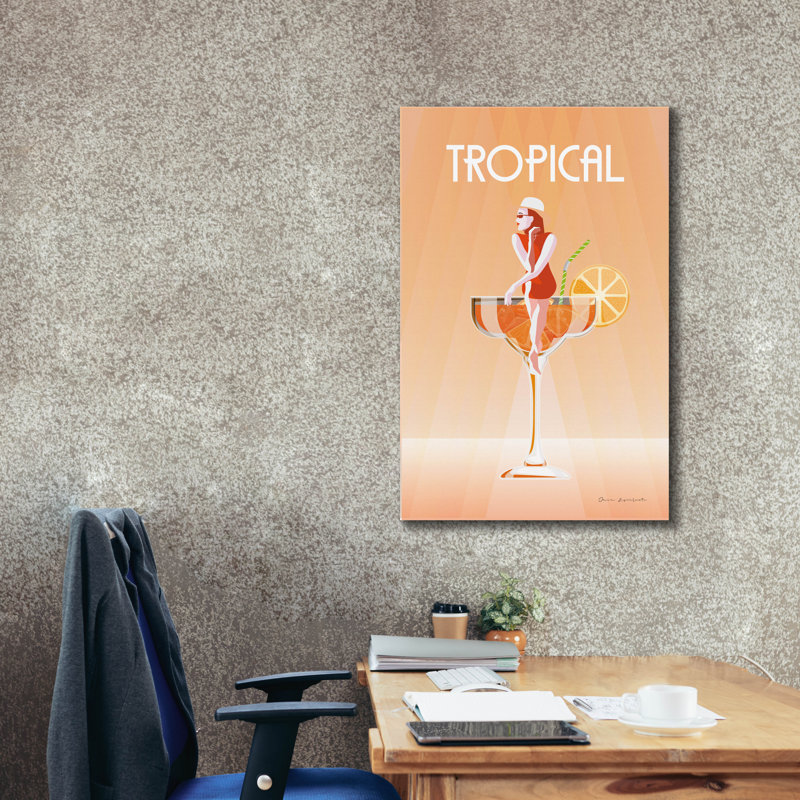 "Epic Graffiti" Tropical Drink "par Omar Escalante, art mural sur toile, H 40 po x l 26 po