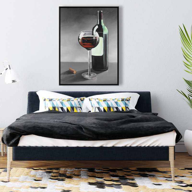 Bouteille de bourgogne, reproduction sur toile