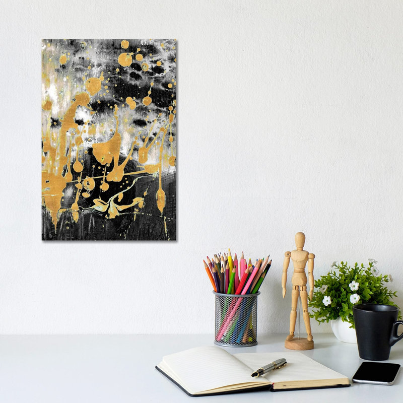 Gold Reflections Abstract by Andy Beauchamp - Wrapped Canvas Gallery-Wrapped Canvas Giclée, 20.32 cm H x 30.48 cm W