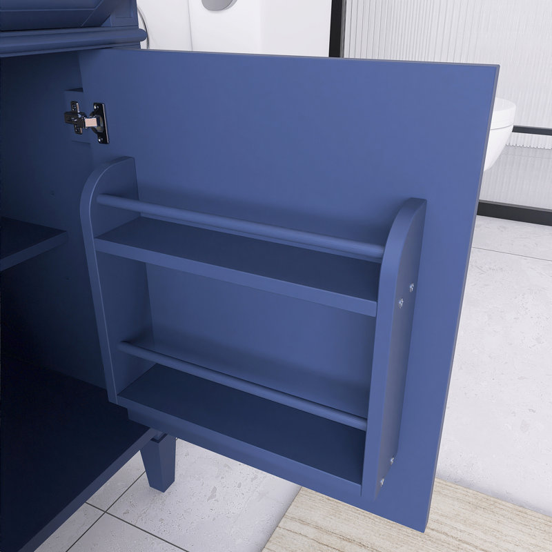 Ensemble de meuble-lavabo autoportant 36 po avec comptoir en céramique 36 po, Bleu