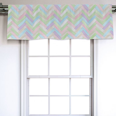 Sateen Chevron Ruffled Window Valance