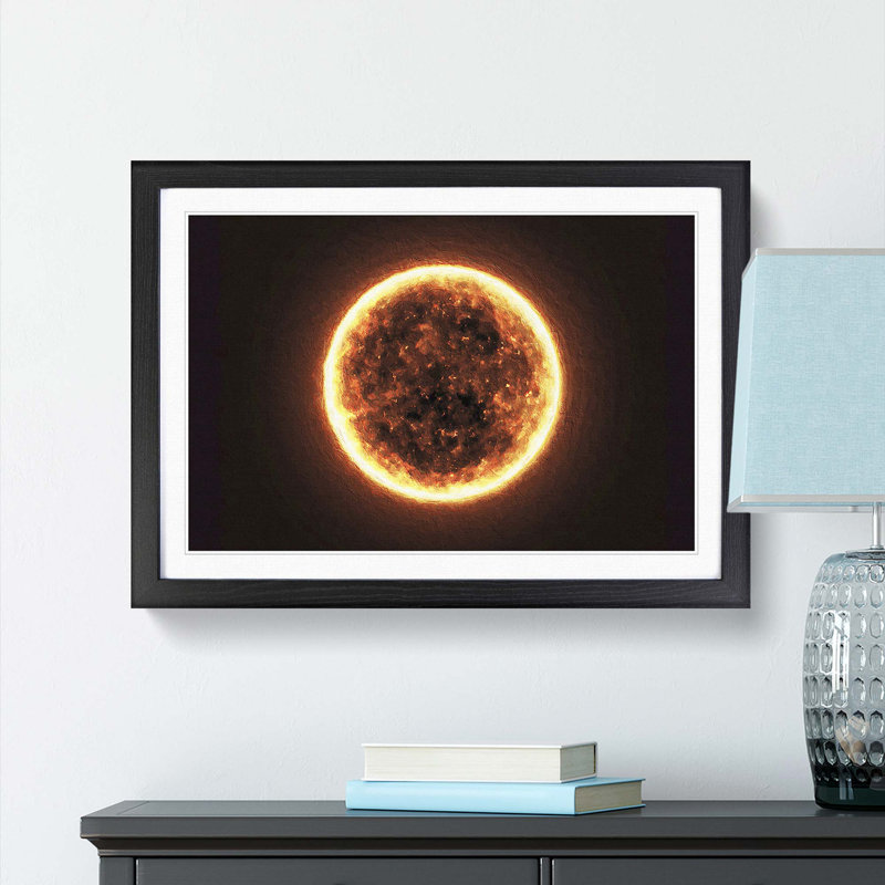 The Burning Sun - Picture Frame Art Print, 27cm H x 36cm W x 2cm D, Black Framed