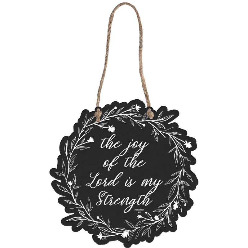 Wall Hanging Metal Floral Wreath Joy