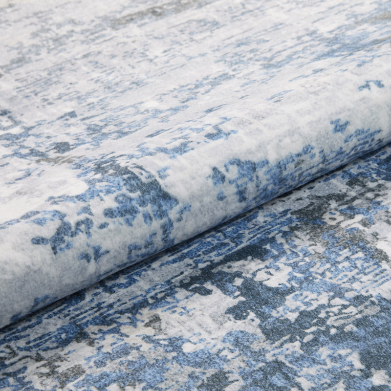 Lux Abstract Ultra soft Stain Guarded Blue/Grey Area Rug, Rectangle 160 x 230cm